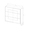 Armoire 2 portes coulissantes blanc miroir chêne 180x60x210 Elaisa Catalogue