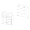 Armoire 2 portes coulissantes miroir blanc chêne 200x60x210 Lille Remises
