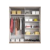 Armoire 2 portes coulissantes miroir blanc chêne 200x60x210 Lille Offre