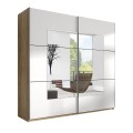 Armoire dressing chambre 221x61x210cm portes coulissantes miroir Vilriour Promotion