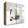 Armoire dressing chambre 221x61x210cm portes coulissantes miroir Vilriour Promotion