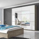 Armoire dressing chambre 221x61x210cm portes coulissantes miroir Vilriour Remises