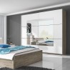 Armoire dressing chambre 221x61x210cm portes coulissantes miroir Vilriour Remises