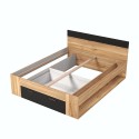 Lit double 160x200cm avec sommier lattes et coffre de rangement Esmera Offre