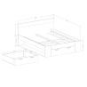 Lit double 180x200cm avec tiroir de rangement et sommier Raina Réductions