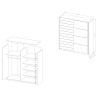 Armoire dressing chambre chêne 2 portes coulissantes miroir Ketou  Remises