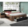 Lit double 180x200 en bois de chêne coffre de rangement sommier Tosny Offre