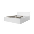 Lit double 160x200 sommier à lattes tiroirs de rangement Loix Promotion
