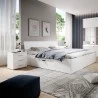 Lit double 180x200 tiroirs de rangement blanc sommier à lattes Eleyn Offre
