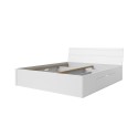 Lit double 180x200 tiroirs de rangement blanc sommier à lattes Eleyn Promotion