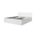 Lit double 180x200 tiroirs de rangement blanc sommier à lattes Eleyn Promotion