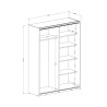 Armoire dressing blanc 150x61x210 portes coulissantes miroir Olette Réductions