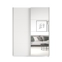 Armoire dressing blanc 150x61x210 portes coulissantes miroir Olette Offre