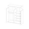 Armoire dressing chambre portes coulissantes miroir 180x60x210 Sidey Réductions