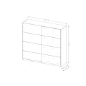 Armoire dressing 2 portes coulissantes miroir 200x60x210 blanc Mathea Remises