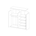Armoire dressing 2 portes coulissantes miroir 200x60x210 blanc Mathea Réductions