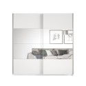 Armoire dressing 2 portes coulissantes miroir 200x60x210 blanc Mathea Offre