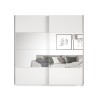 Armoire dressing 2 portes coulissantes miroir 200x60x210 blanc Mathea Offre