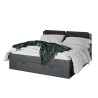 Lit double noir 180x200 avec coffre tête de lit et sommier Horseg Offre