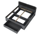 Lit double noir 180x200 avec coffre tête de lit et sommier Horseg Remises