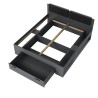 Lit double noir 180x200 avec coffre tête de lit et sommier Horseg Remises