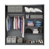 Armoire chêne foncé 2 portes coulissantes miroir 200x61x210 Saone Offre