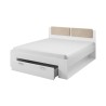 Lit double en bois de chêne blanchi 160x200 avec coffre Lamonthe Offre