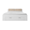 Lit double 180x200cm avec coffre blanc lattes de bois Maddison Remises