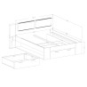 Lit double 180x200cm avec coffre blanc lattes de bois Maddison Choix