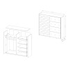 Armoire dressing blanc 2 portes coulissantes miroir 200x61x210 Dailie Remises