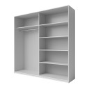 Armoire dressing blanc 2 portes coulissantes miroir 200x61x210 Dailie Offre