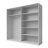 Armoire à portes coulissantes avec miroir 220x61x210 Chêne Blanc Paine Offre