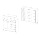 Armoire à portes coulissantes avec miroir 220x61x210 Chêne Blanc Paine Remises