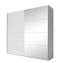 Armoire à portes coulissantes avec miroir 220x61x210 Chêne Blanc Paine Promotion