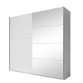 Armoire à portes coulissantes avec miroir 220x61x210 Chêne Blanc Paine Promotion