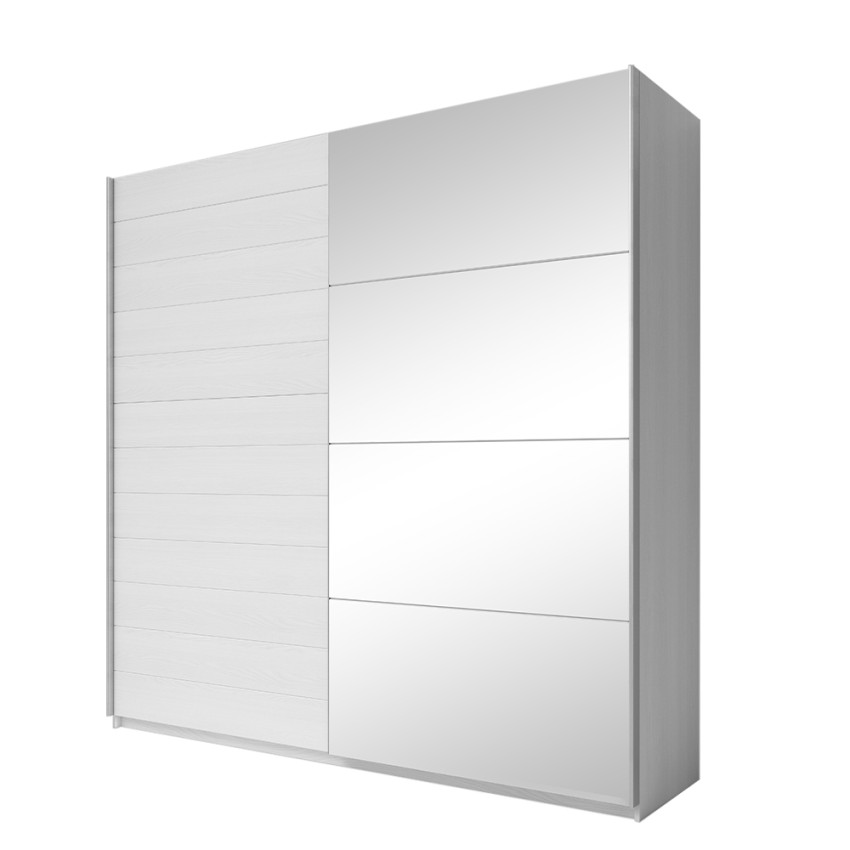 Armoire dressing blanc 2 portes coulissantes miroir 200x61x210 Dailie Promotion Armoire dressing blanc 2 portes coulissantes miroir 200x61x210 Dailie Promotion