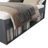 Lit double 160x200 coffre rangement sommier lattes chêne foncé Tiara Réductions