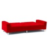 Canapé convertible 2-3 places clic-clac inclinable avec coussins Quarzo 