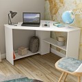 Bureau d'angle pour bureau d'étude peu encombrant blanc 80x80x73cm Keniro Promotion
