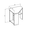 Bureau d'angle noir 80x80x73cm bureau d'étude peu encombrant Newman Offre
