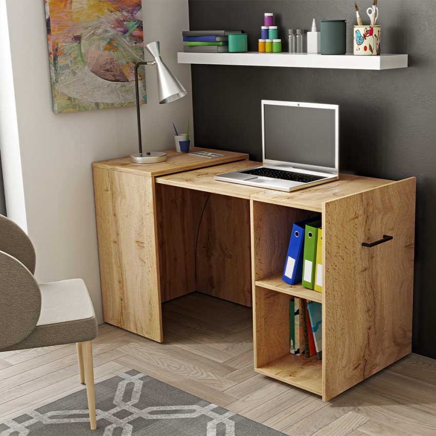 Bureau extensible en chêne peu encombrant Estevo Promotion Bureau extensible en chêne peu encombrant Estevo Promotion