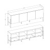 Meuble TV salon 4 portes beige design moderne 200x40x69cm Givre Réductions
