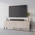 Meuble TV salon 4 portes beige design moderne 200x40x69cm Givre Remises