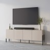 Meuble TV salon 4 portes beige design moderne 200x40x69cm Givre Remises