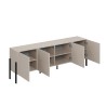 Meuble TV salon 4 portes beige design moderne 200x40x69cm Givre Offre