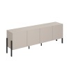 Meuble TV salon 4 portes beige design moderne 200x40x69cm Givre Vente