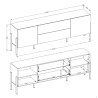 Meuble TV 2 portes 2 tiroirs design minimaliste moderne beige Kaylus  Réductions