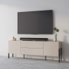 Meuble TV 2 portes 2 tiroirs design minimaliste moderne beige Kaylus  Remises