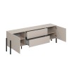 Meuble TV 2 portes 2 tiroirs design minimaliste moderne beige Kaylus  Offre