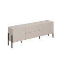 Meuble TV 2 portes 2 tiroirs design minimaliste moderne beige Kaylus  Vente